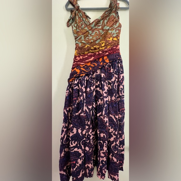 NWT Zimmerman spliced paisley tiggy bow midi dress size 4 - Picture 5 of 7